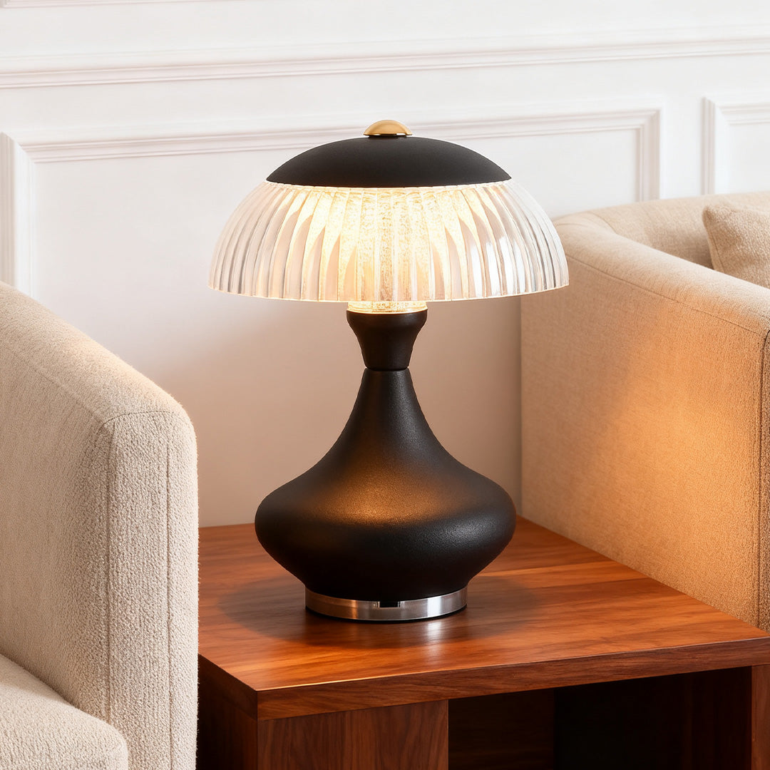 FENTON MODERNIST TABLE LAMP WITH INTEGRATED CHARGER