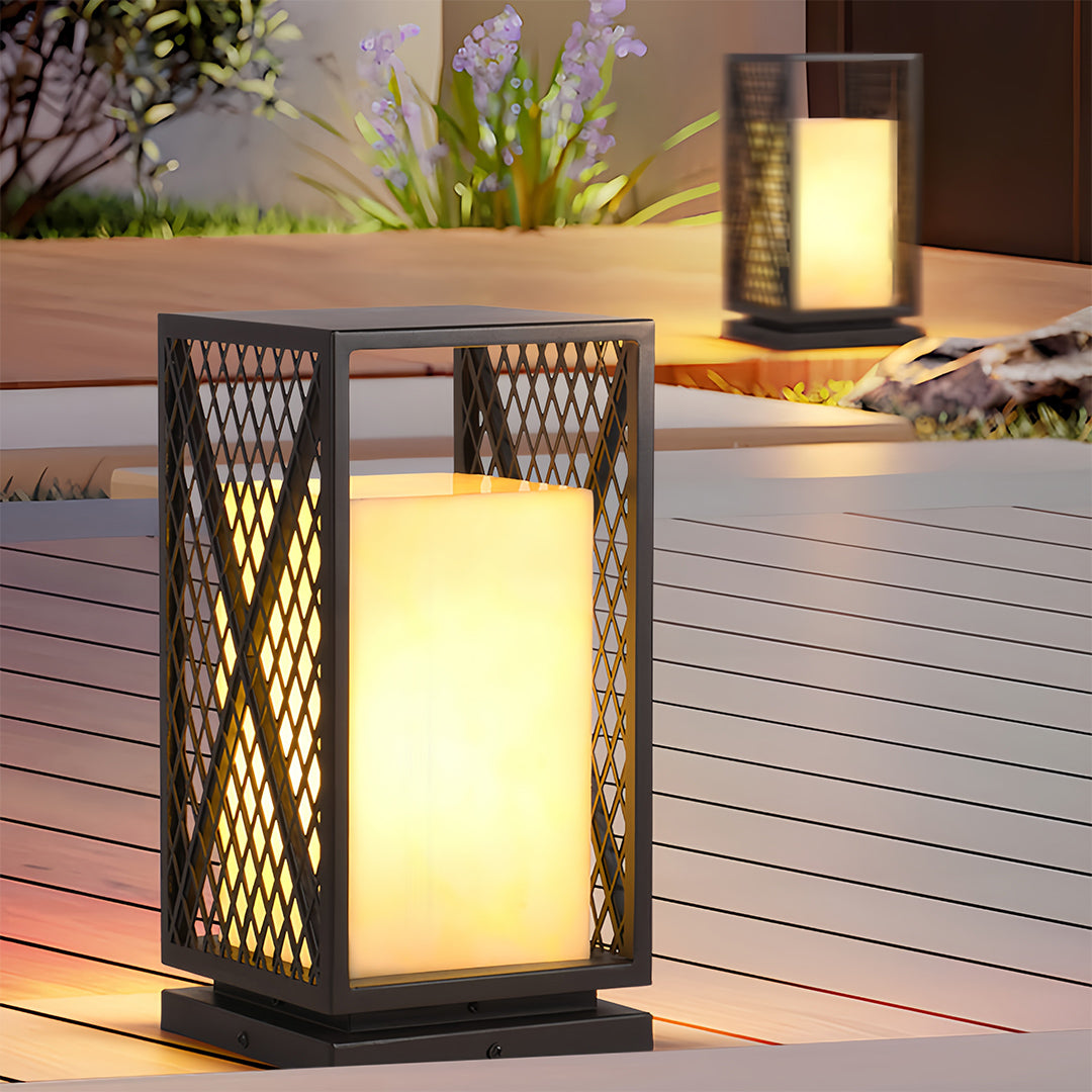 RAVENHURST SQUARE METAL OUTDOOR LANTERN, WEATHER-RESISTANT ILLUMINATION