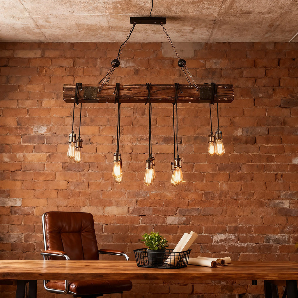 RAVENWOOD IRON AND TIMBER HANGING LANTERN