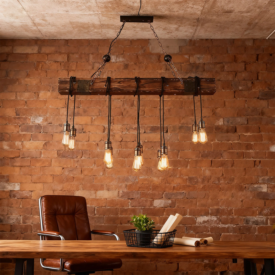 RAVENWOOD IRON AND TIMBER HANGING LANTERN