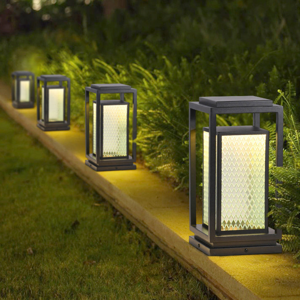 RAVENWOOD SQUARE WEATHERED GLASS GARDEN LANTERN