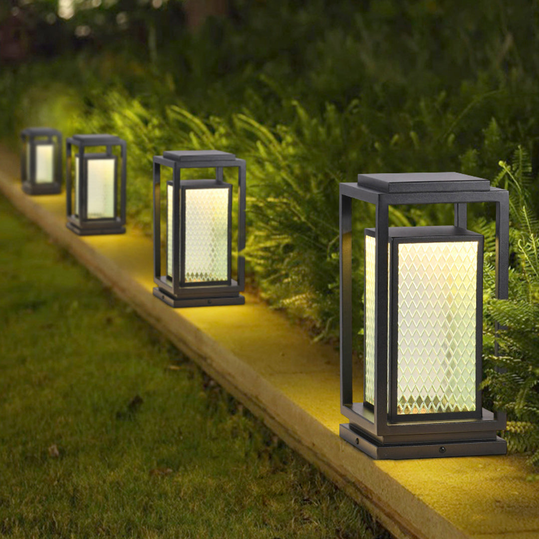 RAVENWOOD SQUARE WEATHERED GLASS GARDEN LANTERN