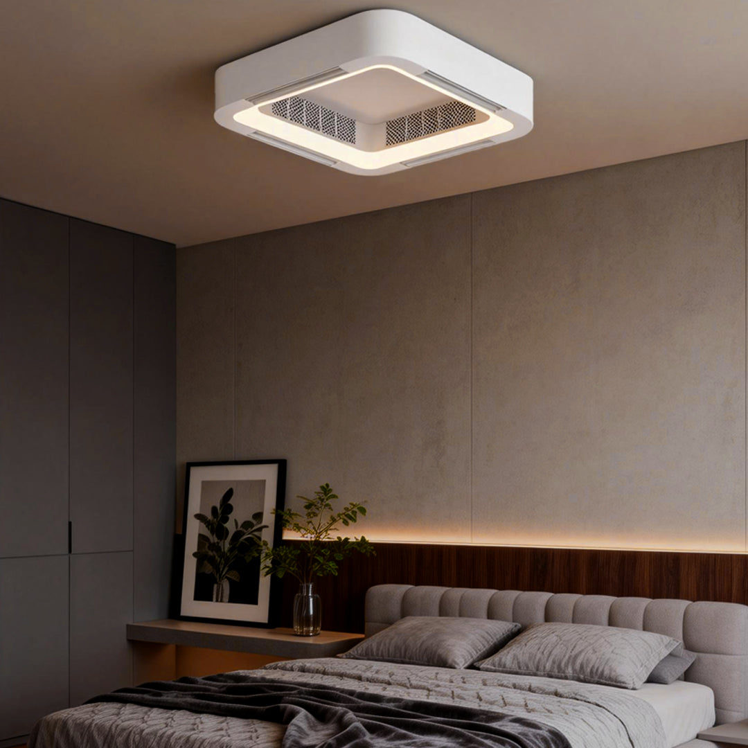 WINTHORPE WHISPERING BREEZE BLADESLESS CEILING FAN WITH INTEGRATED LED ILLUMINATION