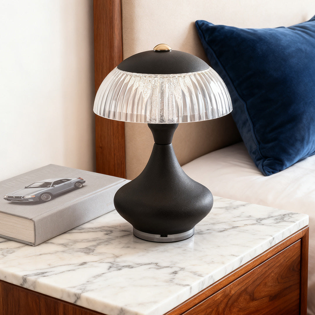 FENTON MODERNIST TABLE LAMP WITH INTEGRATED CHARGER