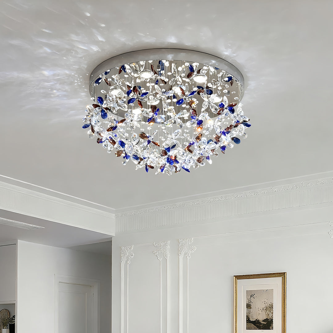 VIOLETTE CRYSTAL CEILING ORB, LUMINOUS ROMANTIC LIGHT FIXTURE