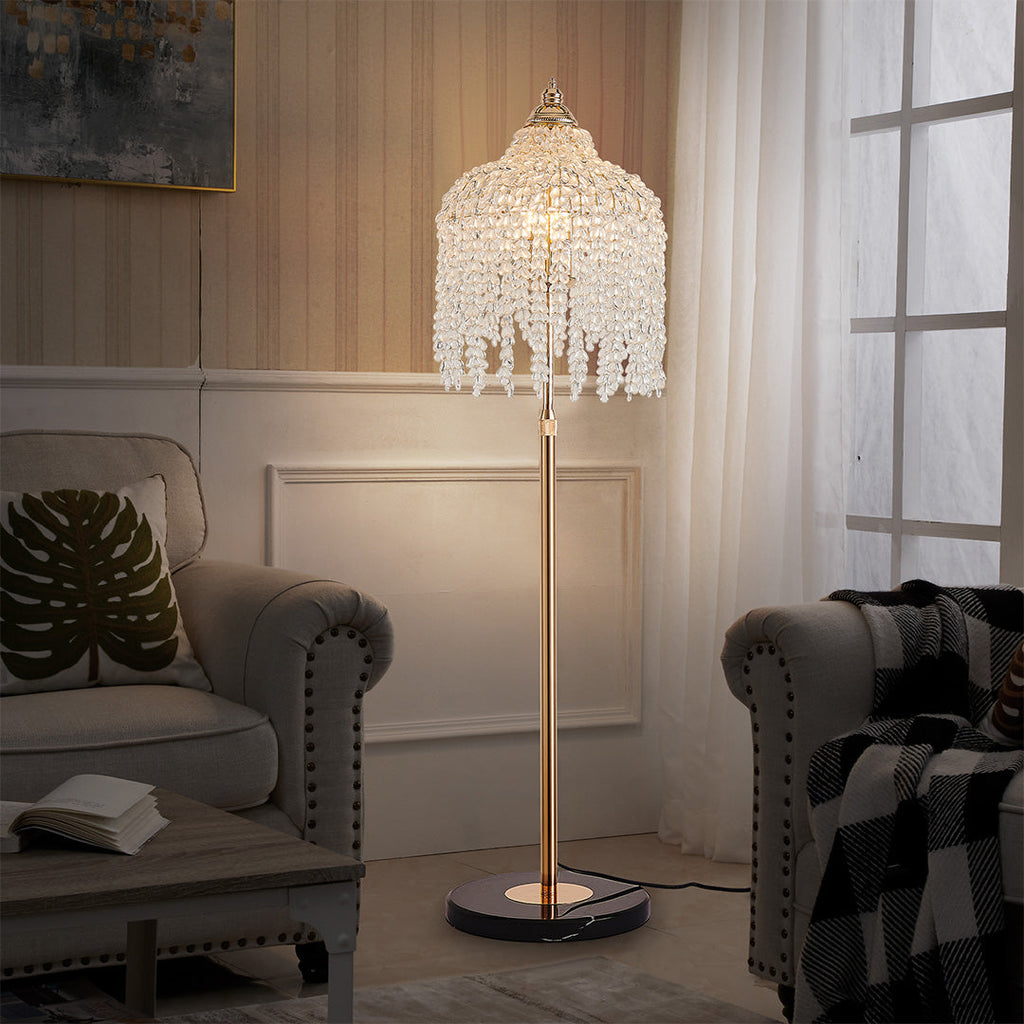 CHARLESTON CRYSTAL FLOOR LANTERN WITH LED GLOW
