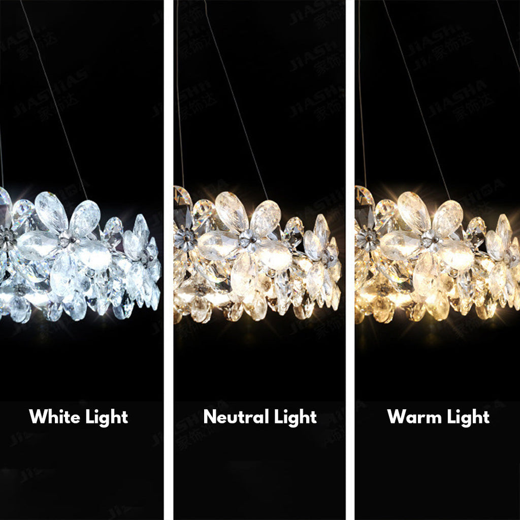 VIOLETTE FLORAL CRYSTAL CANDELABRA CHANDELIER