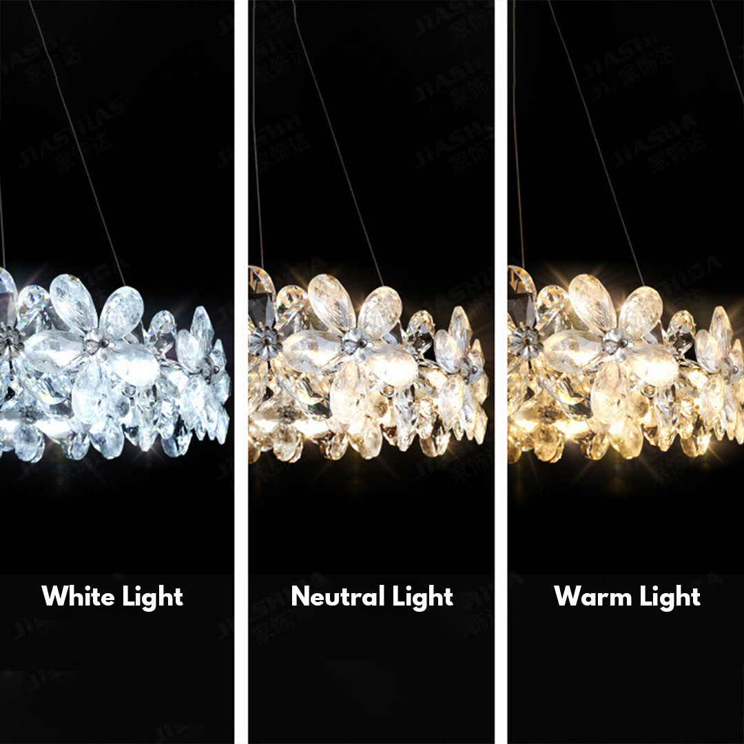 VIOLETTE FLORAL CRYSTAL CANDELABRA CHANDELIER
