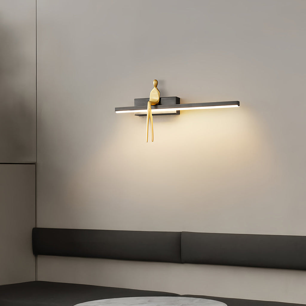 VINCENT GILDED FIGURE LED WALL LAMP