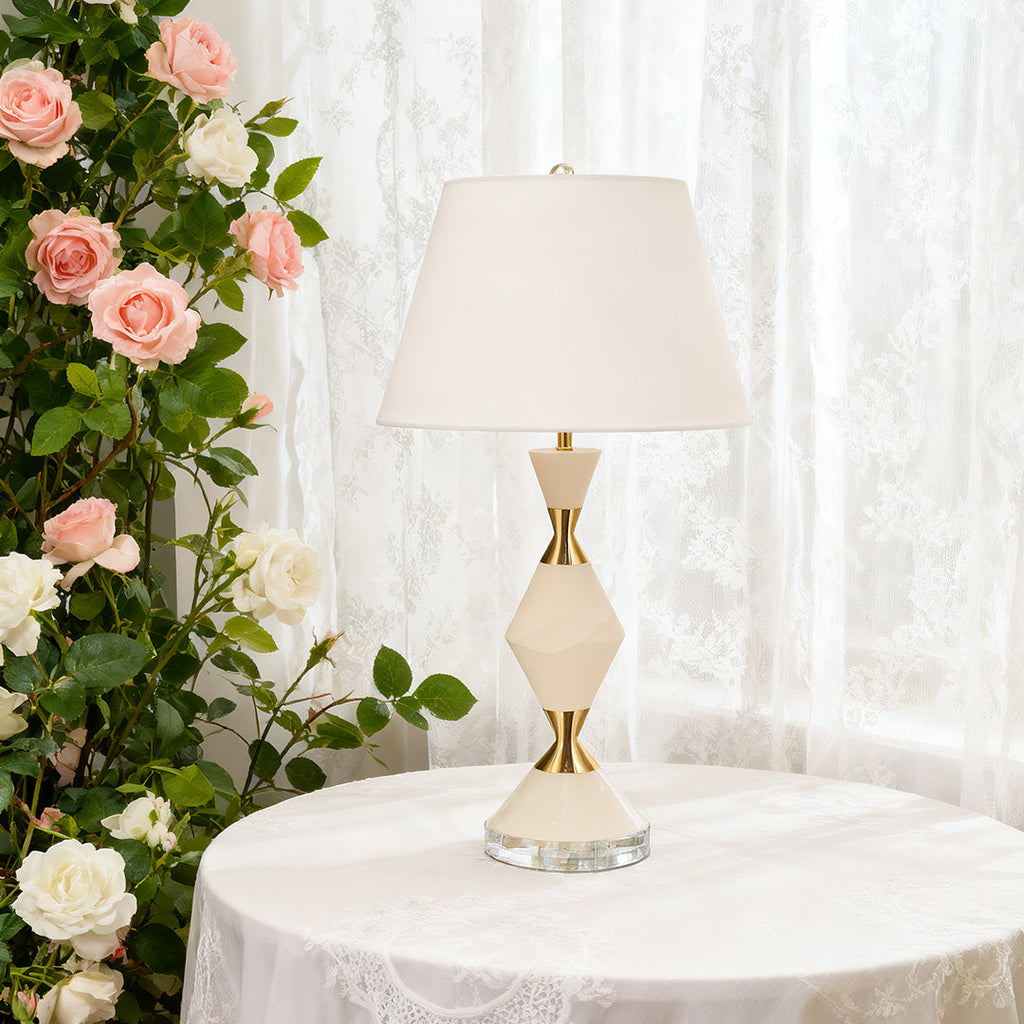 WINDSOR WHITE GLOW TABLE LUMINAIRE WITH GOLD ACCENTS