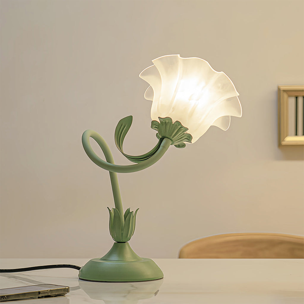 VERDANT AMARYLLIS TWISTED GLASS TABLE LAMP