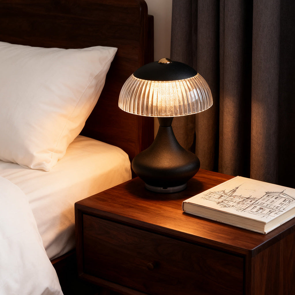FENTON MODERNIST TABLE LAMP WITH INTEGRATED CHARGER