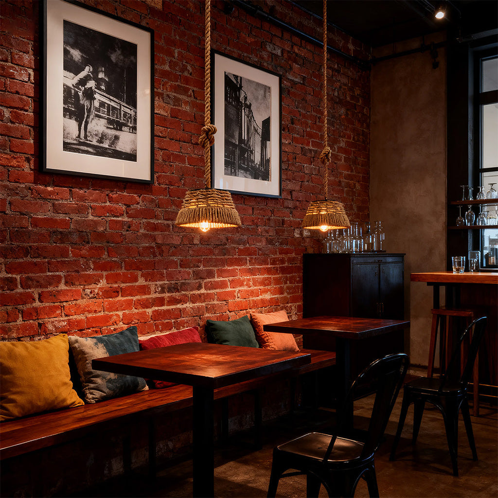 WINCHESTER ROPE-BOUND IRON PENDANT LAMP