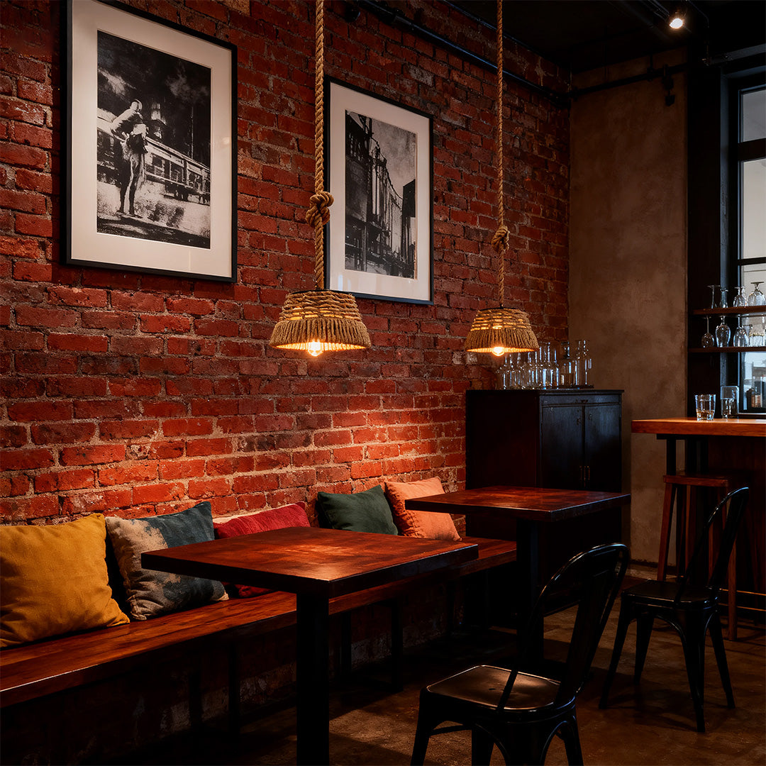 WINCHESTER ROPE-BOUND IRON PENDANT LAMP