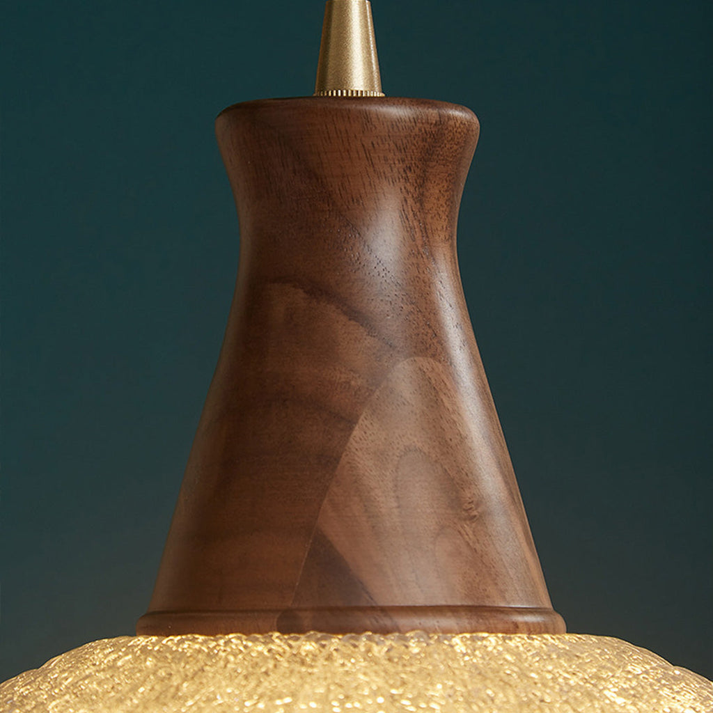 CHATHAM WOODEN WABI SABI GLASS HANGING LAMP