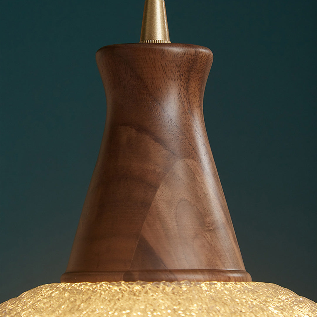 CHATHAM WOODEN WABI SABI GLASS HANGING LAMP