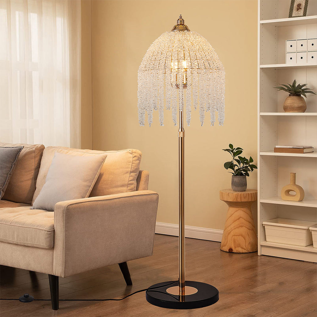 CHARLESTON CRYSTAL FLOOR LANTERN WITH LED GLOW