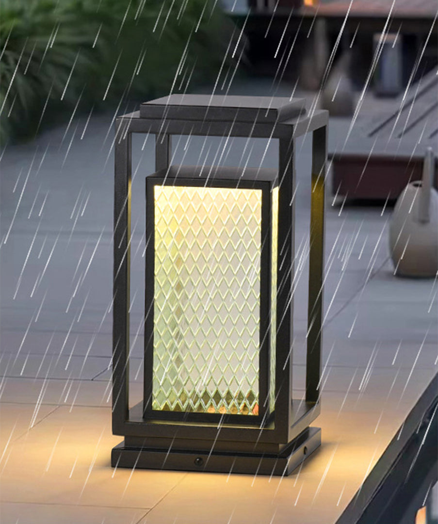 RAVENWOOD SQUARE WEATHERED GLASS GARDEN LANTERN
