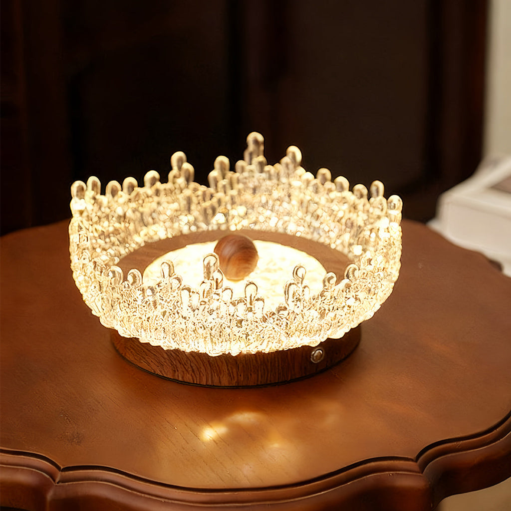 CHARLESTON WALNUT ACRYLIC LUMINAIRE WITH VINTAGE FRENCH INFLUENCE