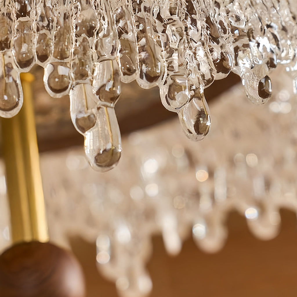 WINTHORPE WALNUT TEARDROP IRON CEILING LAMP
