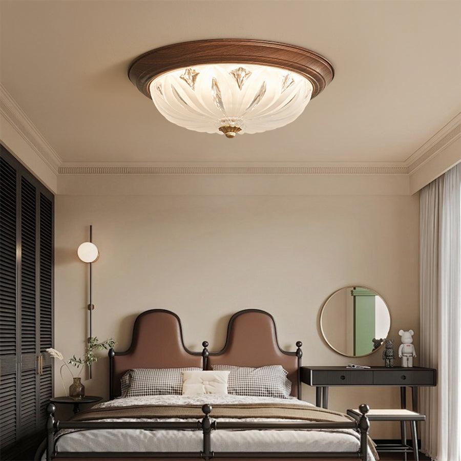 WINTHORPE WALNUT HUE FLUSH MOUNT LIGHTING