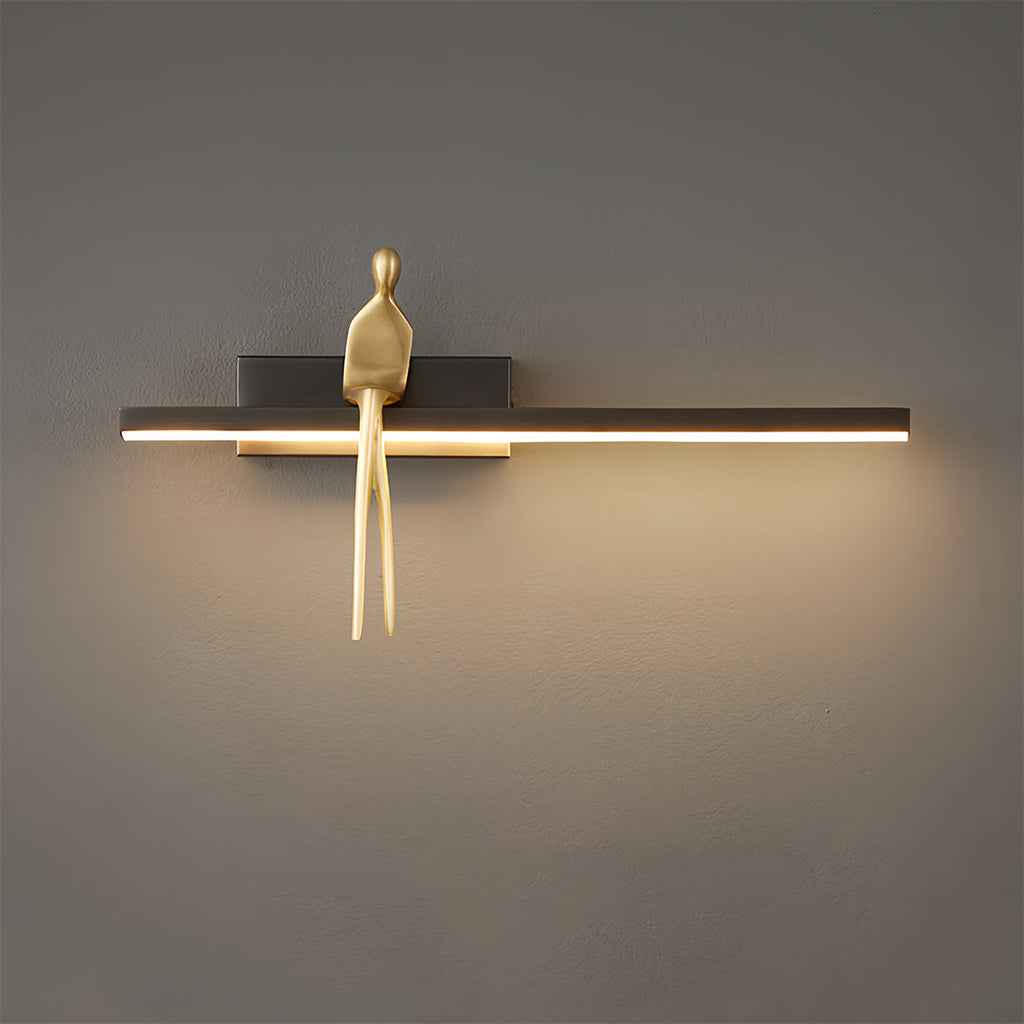 VINCENT GILDED FIGURE LED WALL LAMP