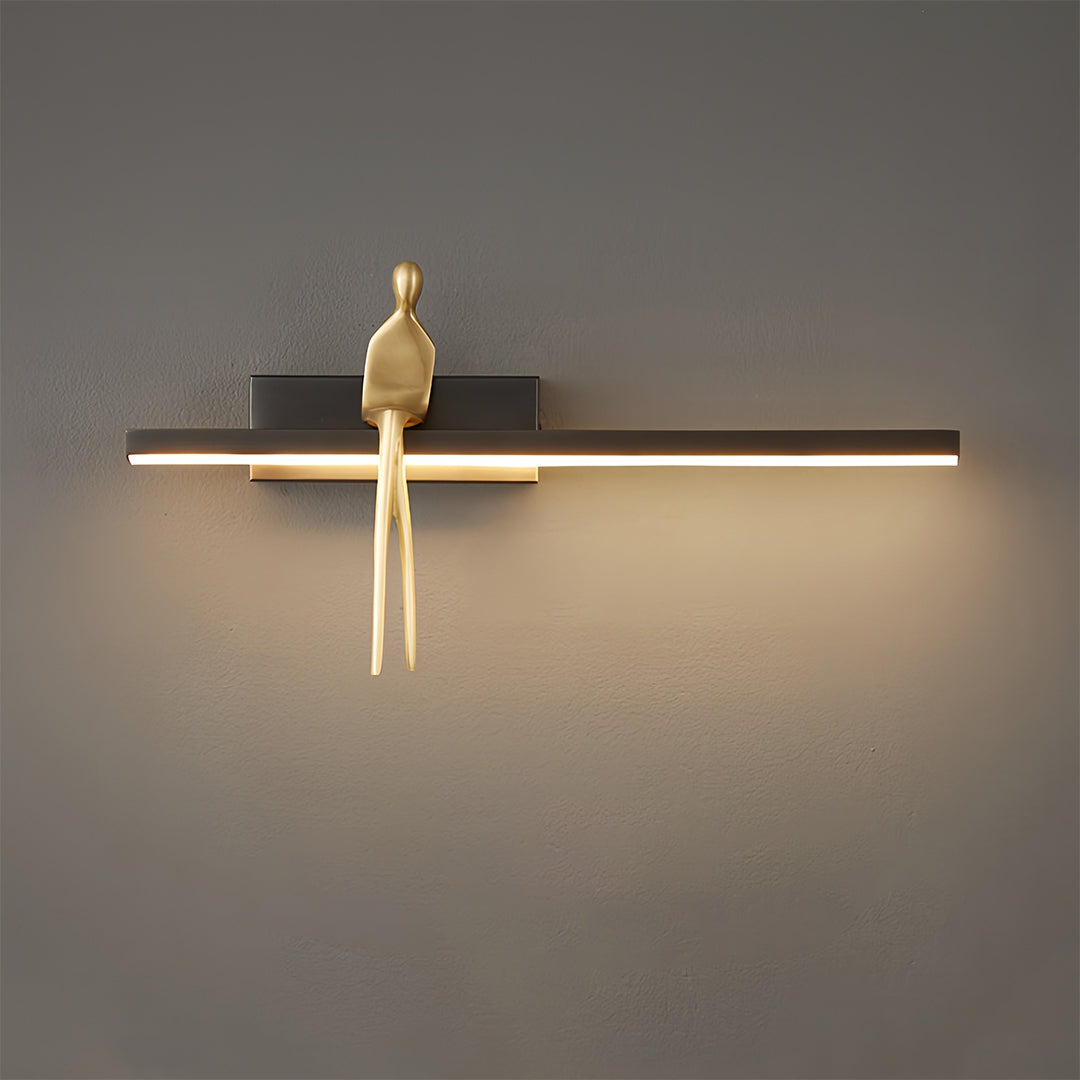 VINCENT GILDED FIGURE LED WALL LAMP
