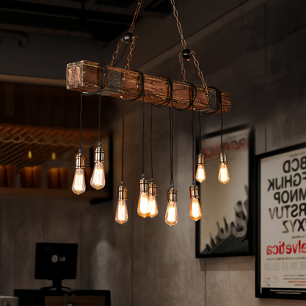 RAVENWOOD IRON AND TIMBER HANGING LANTERN