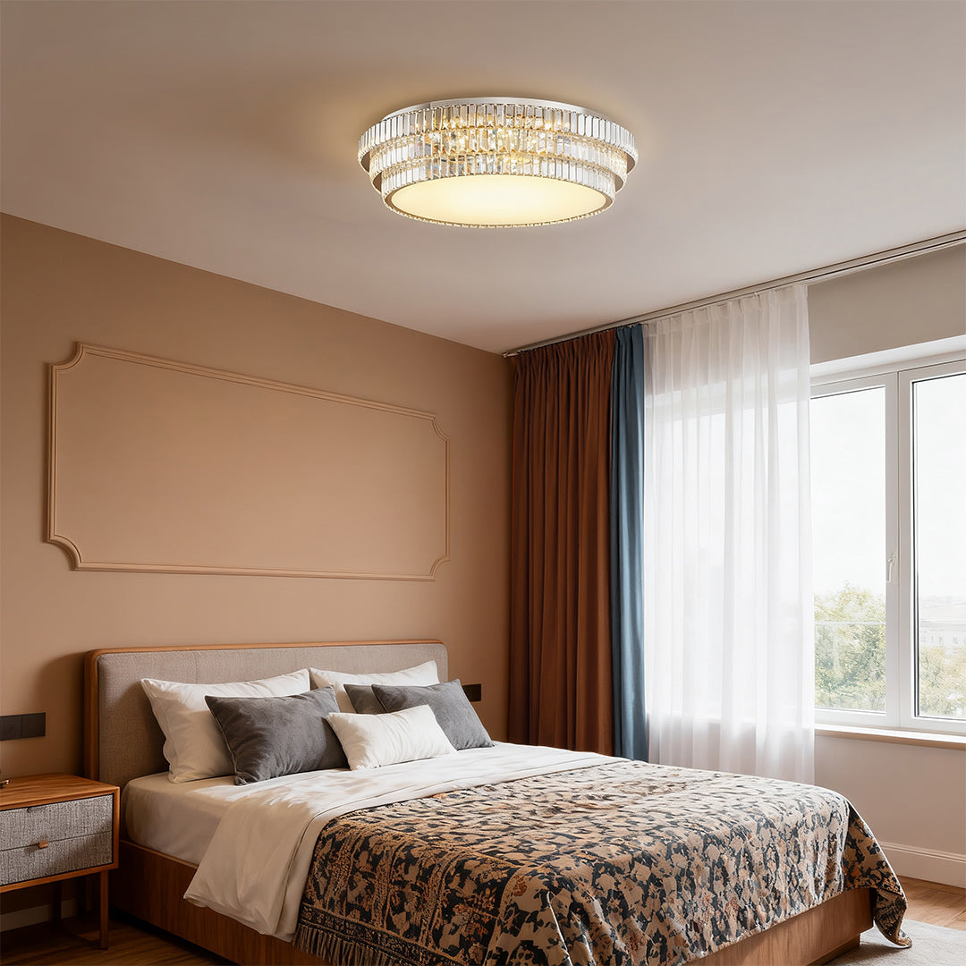 WINDSOR CRYSTAL RAY FLUSH MOUNT LUMINAIRE