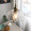 WINTERBOURNE HAMMERED GLASS AND BRASS HANGING LANTERN