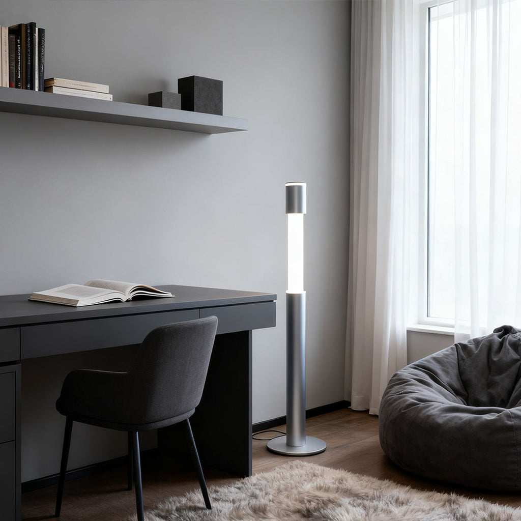 WINTHROP GRAY MINIMALIST FLOOR LAMP WITH INNOVATIVE DESIGN