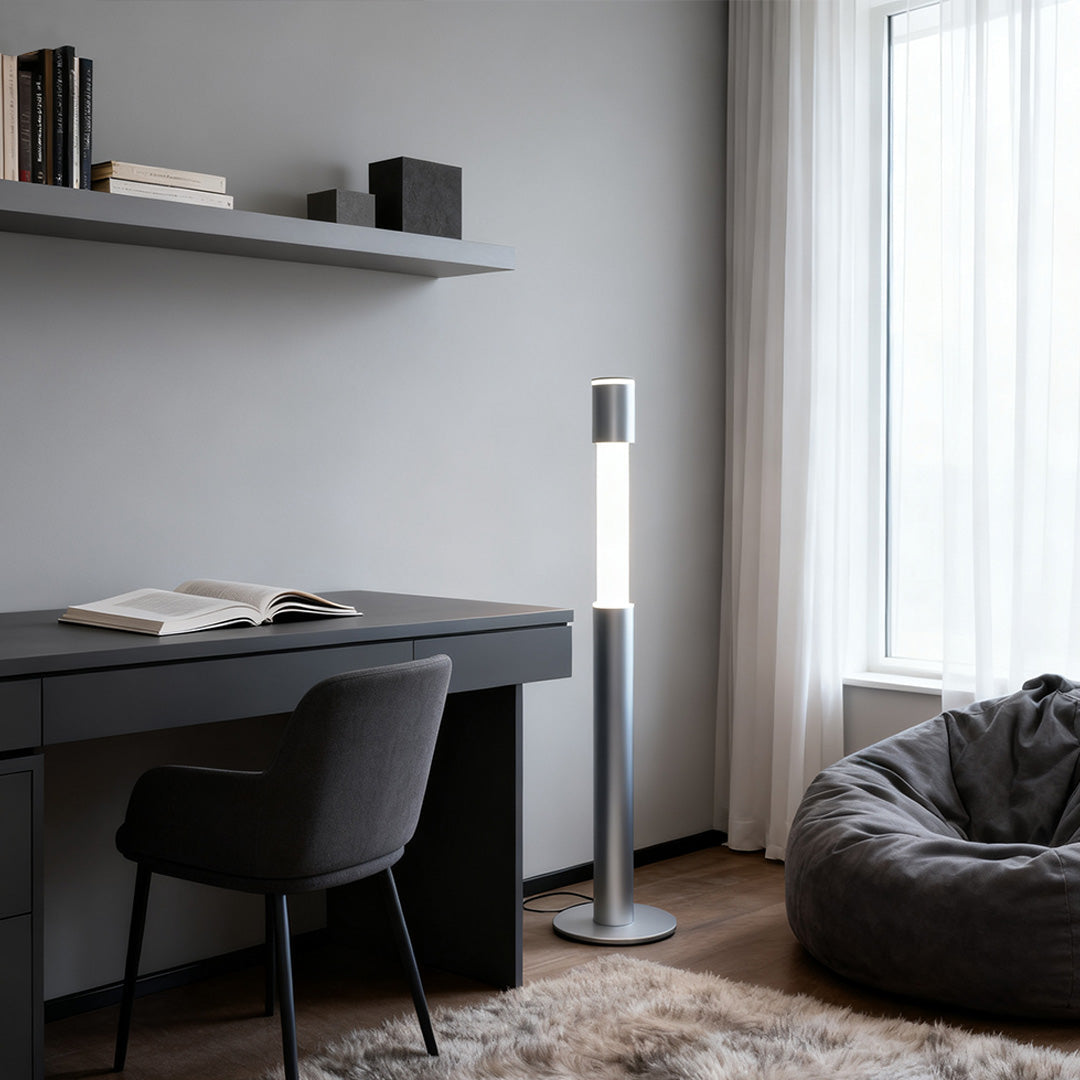 WINTHROP GRAY MINIMALIST FLOOR LAMP WITH INNOVATIVE DESIGN
