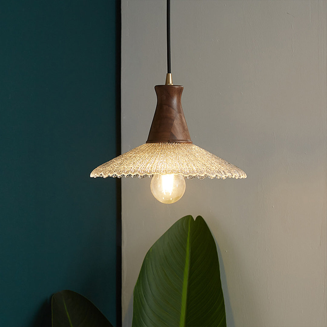 CHATHAM WOODEN WABI SABI GLASS HANGING LAMP