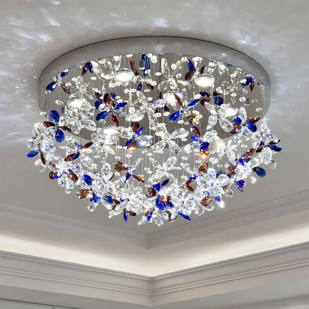 VIOLETTE CRYSTAL CEILING ORB, LUMINOUS ROMANTIC LIGHT FIXTURE
