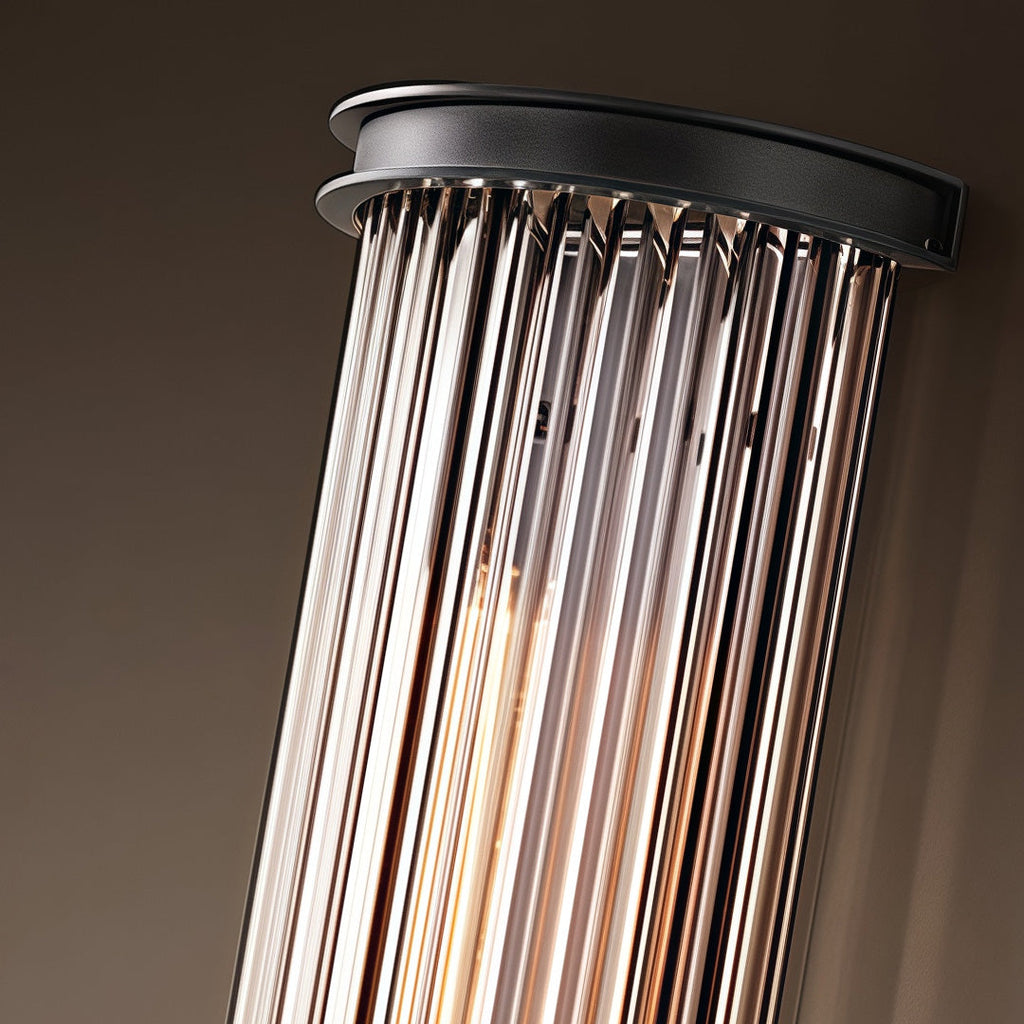 RAVENWOOD VINTAGE SEMI-CIRCULAR GLASS ROD WALL LANTERN
