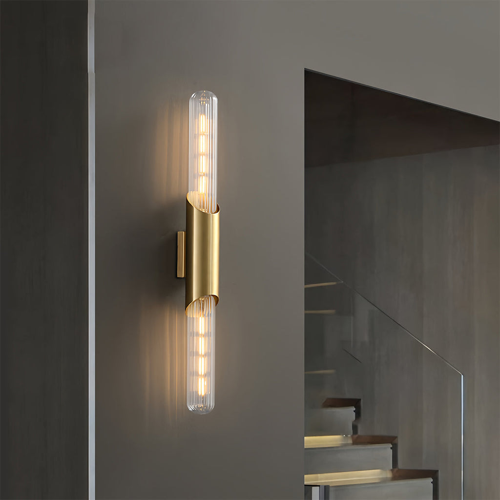 WINDSOR CRYSTAL DRUM CHANDELIER, BROMLEY HORIZONTAL FLAME SCONCES & KENSINGTON SLEEK RECESSED LIGHTS