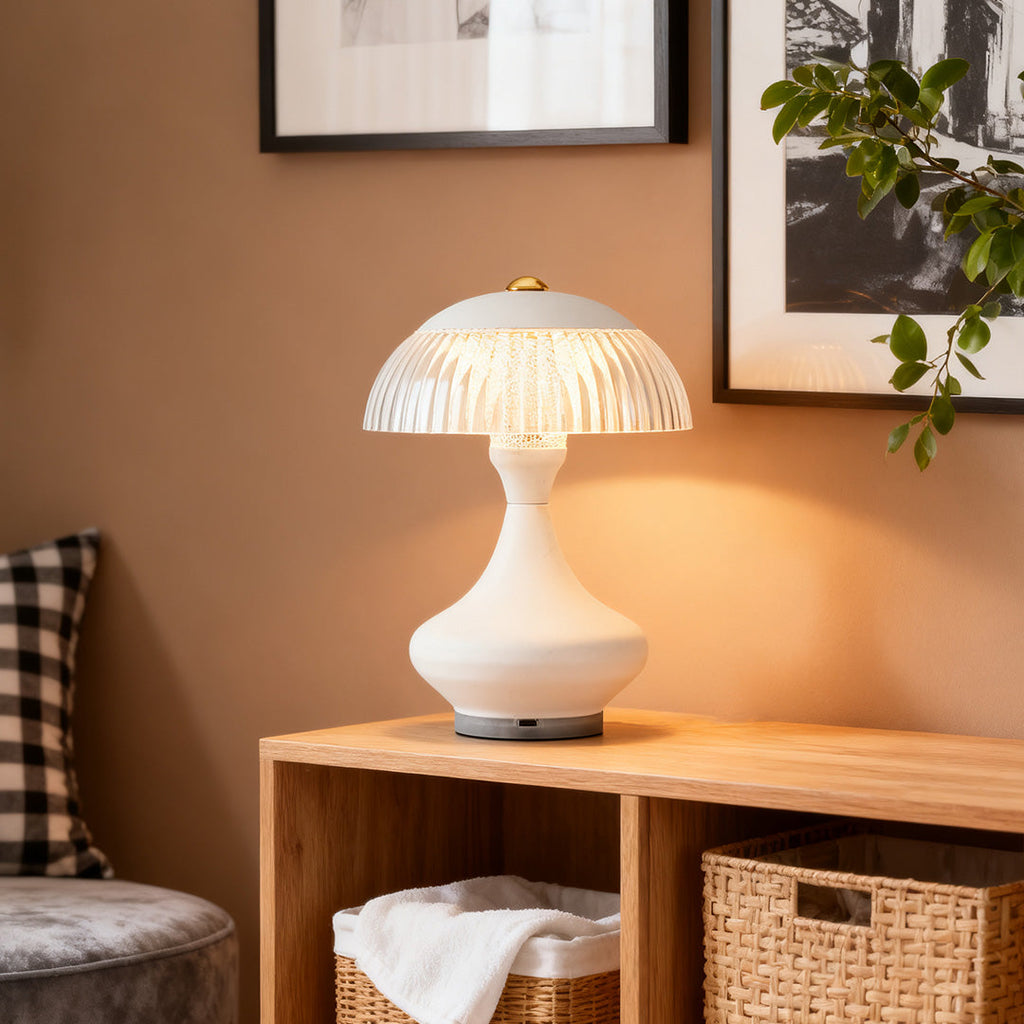 FENTON MODERNIST TABLE LAMP WITH INTEGRATED CHARGER