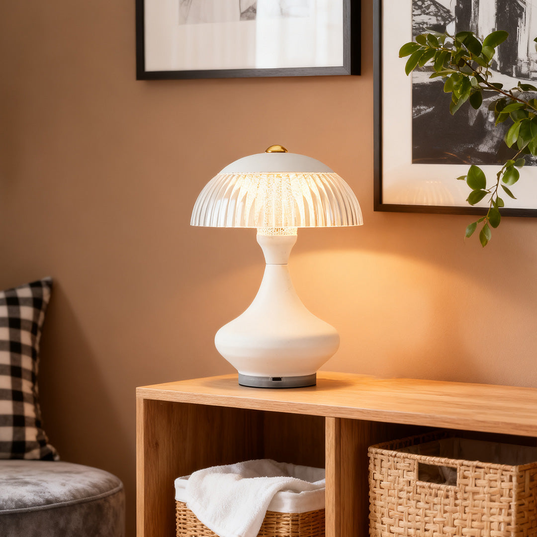 FENTON MODERNIST TABLE LAMP WITH INTEGRATED CHARGER