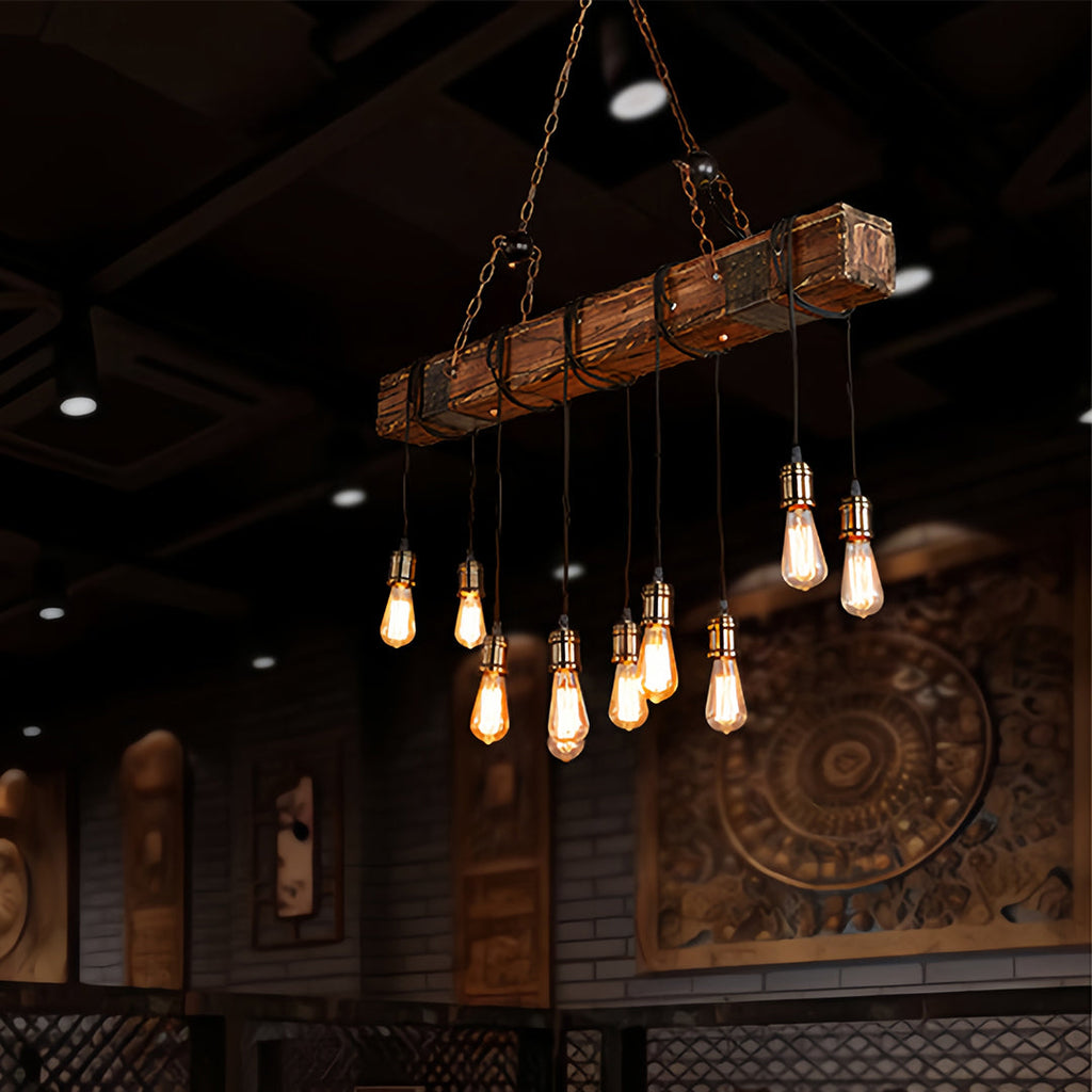 RAVENWOOD IRON AND TIMBER HANGING LANTERN