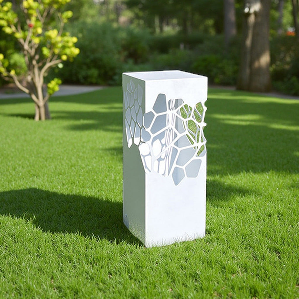 WINDSOR WHITE HOLLOW BOLLARD LANTERN FOR OUTDOOR LANDSCAPING