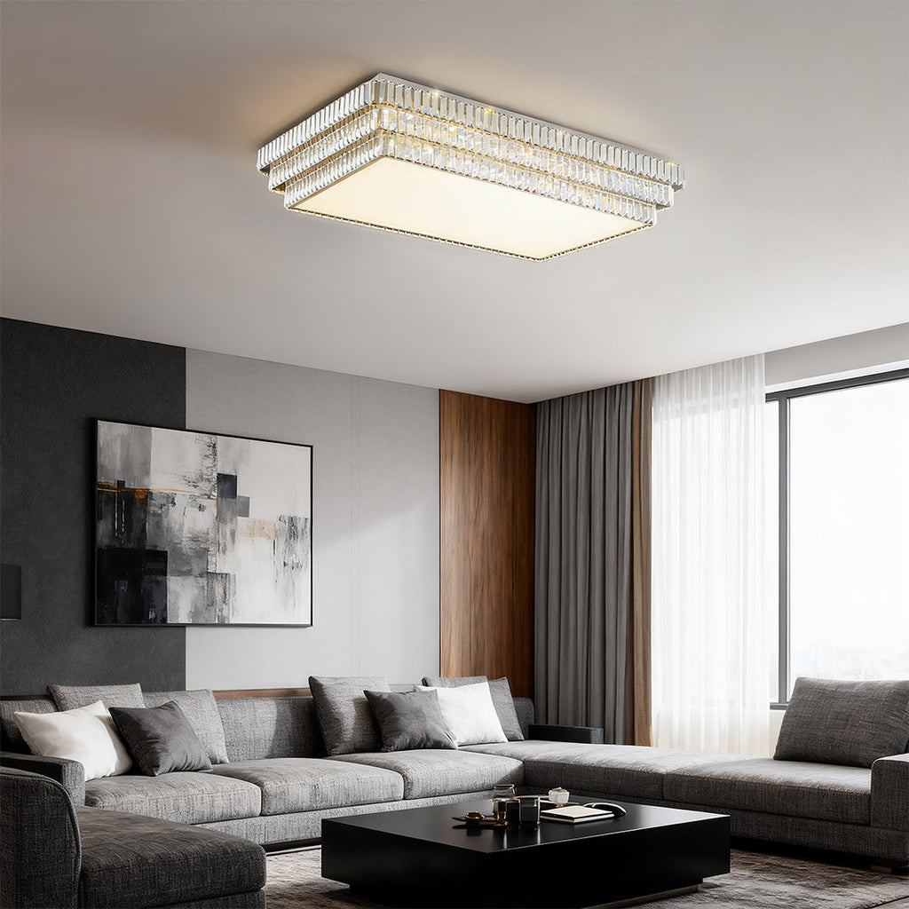 WINDSOR CRYSTAL RAY FLUSH MOUNT LUMINAIRE