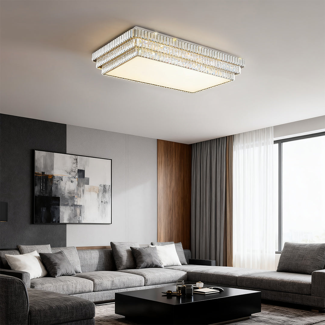 WINDSOR CRYSTAL RAY FLUSH MOUNT LUMINAIRE