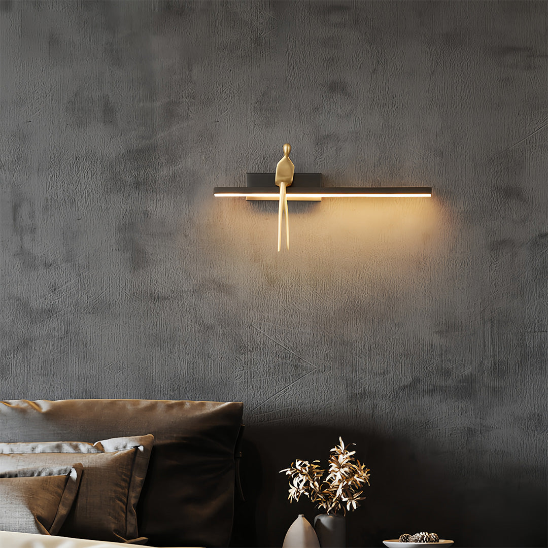 VINCENT GILDED FIGURE LED WALL LAMP