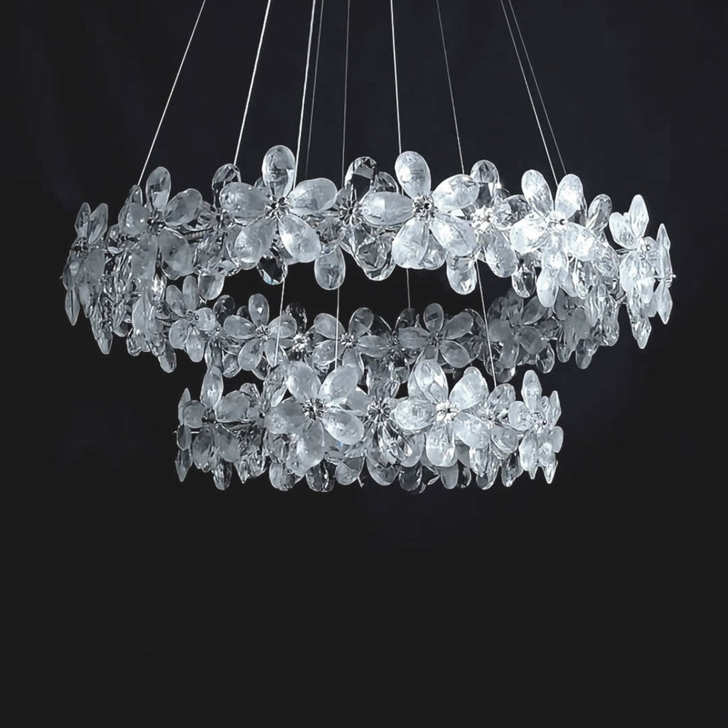 VIOLETTE FLORAL CRYSTAL CANDELABRA CHANDELIER