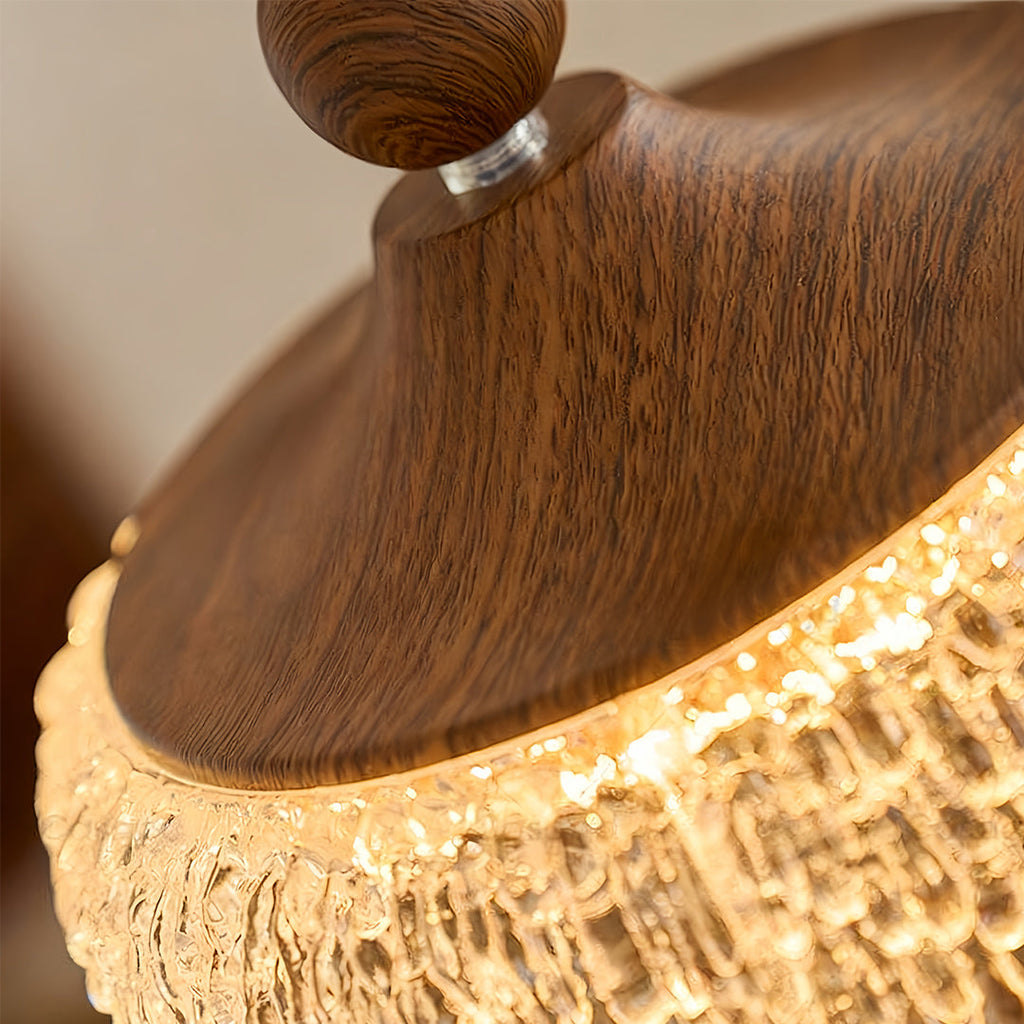 WINTHORPE WALNUT TEARDROP IRON CEILING LAMP