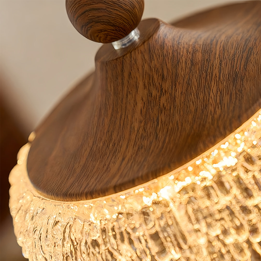 WINTHORPE WALNUT TEARDROP IRON CEILING LAMP