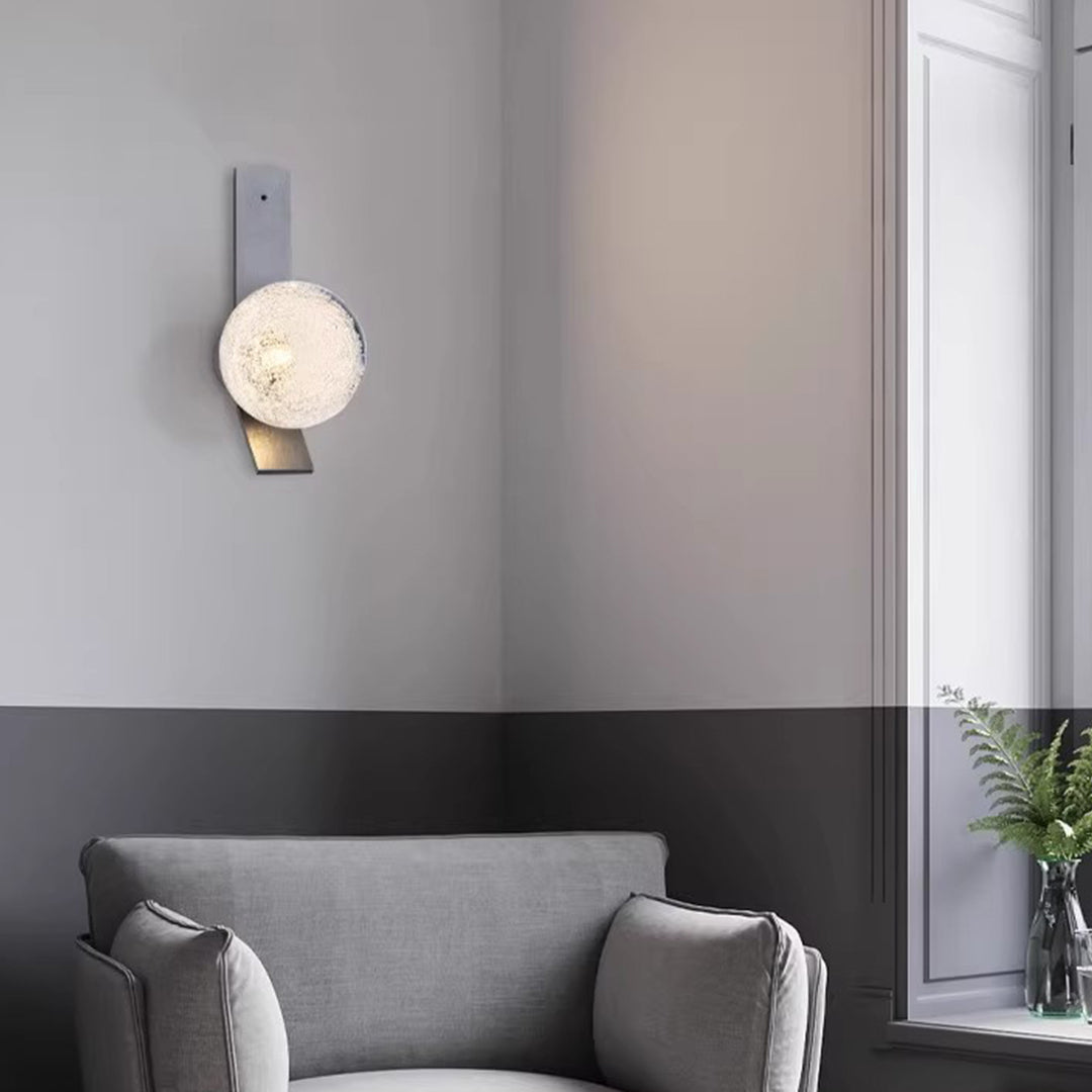 WINTHROP BUBBLE GLASS WALL SCONCE, MODERN MINIMALIST INTERIOR LIGHTING