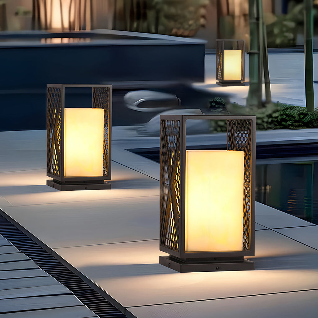 RAVENHURST SQUARE METAL OUTDOOR LANTERN, WEATHER-RESISTANT ILLUMINATION