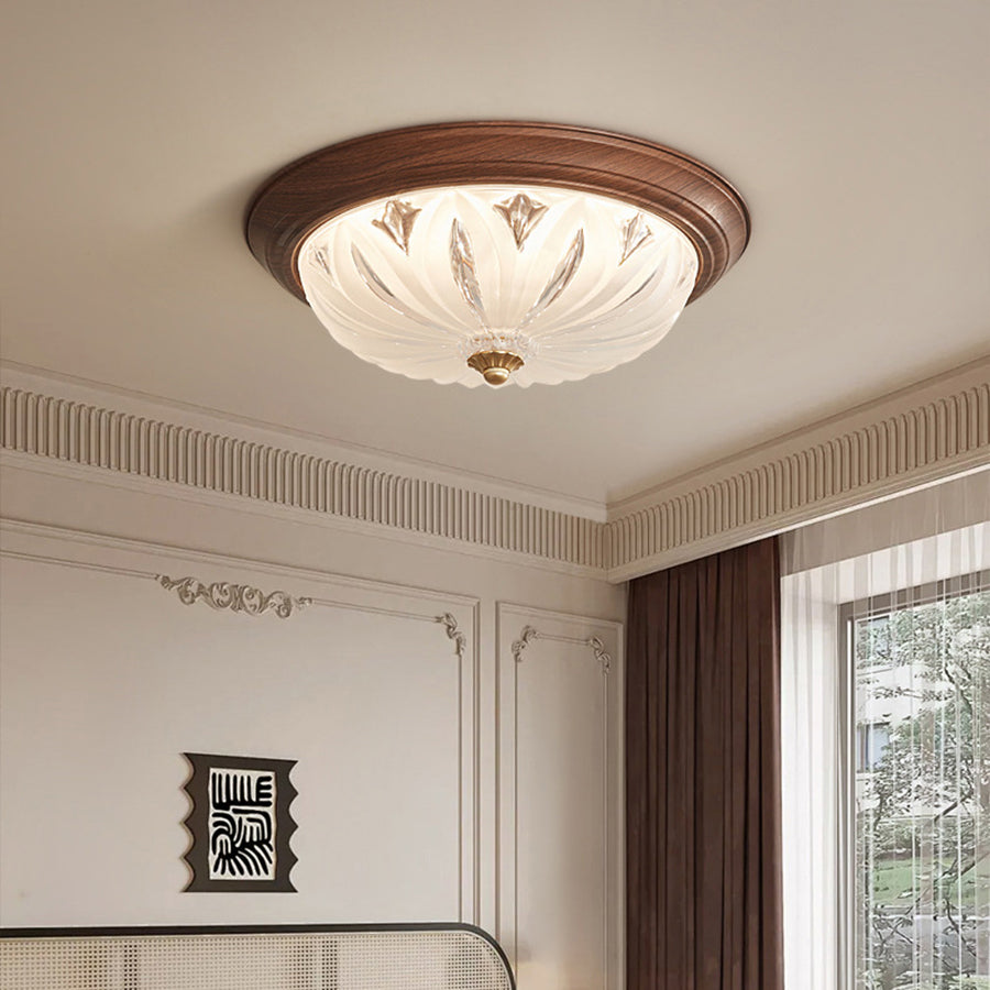 WINTHORPE WALNUT HUE FLUSH MOUNT LIGHTING
