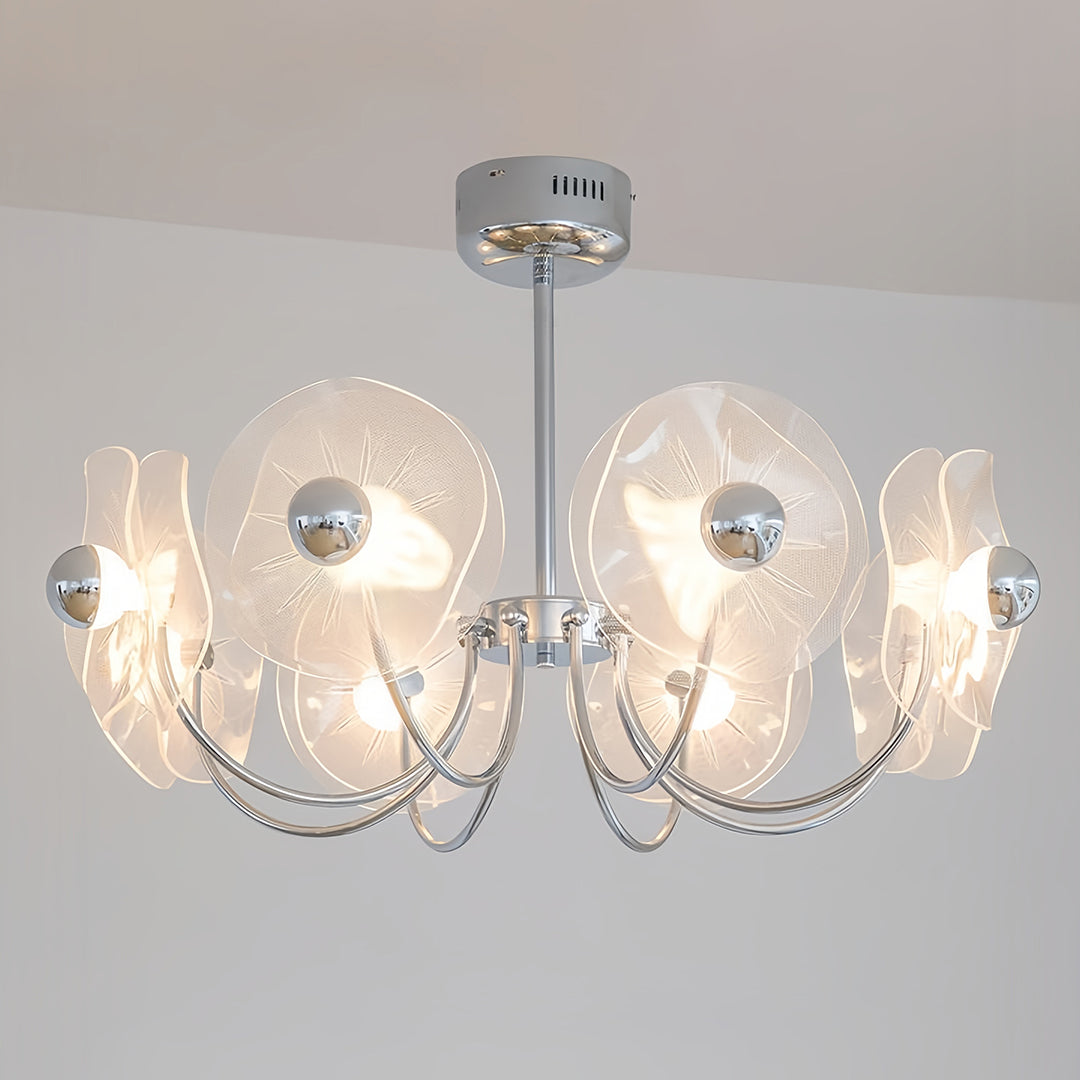 WINDSOR CRYSTAL MULTI-ARM CHANDELIER WITH SILVER TRIM